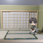 ドールハウス1/12サイズ　六畳和室　緑　四枚建て
