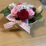 赤とピンクの薔薇の，ブリザードフラワー