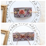 2wayタイプ　ネイビー　オレンジ　紫　花柄　刺繍リボン　マジェステ　ヘアカフス　かんざし　髪飾り　リボンラップ　ラップポニー　インド刺繍