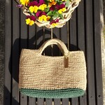 小さな麻ひもバッグ グリーンの底