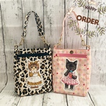 【nao様】バミ　リトルサンダー★スマホバッグ　ハンドメイド　黒　猫　ネコ　cat   豹柄　コヤンイサムチョン