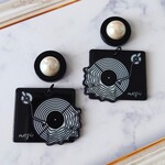 モノクロレコードピアス✳イヤリング
