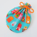 お守り柄のまんまる巾着ポーチ（S）