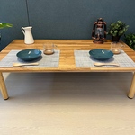 【オーダー】 ローテーブル 長方形 150cm 90cm タモ ねじ込み木製脚