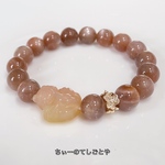 🆕塩源瑪瑙金魚入り♡カフェオレカラーブラウンサンムーンストーンブレスレット