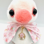 ピンク 桜 の 透かしパーツ ゴールド チャーム  * 文鳥 着せ替え ぬいぐるみ 用*  レジン ネックレス 20230402