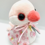 クリア 濃 ピンク 桜 の 透明 レジン ゴールド チャーム  * 文鳥 着せ替え ぬいぐるみ 用*  レジン ネックレス 20230402