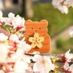 桜咲くベアー　メモリアル〜卒業・卒園＊入学・入園記念、合格祈願にも◎〜　木製ティディベア・くま　記念日刻印◎