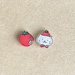 ハンドメイドピアス　ねことトマト