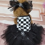 犬猫うさちゃん服　チェック柄のタンクトップワンピース