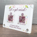 【 ソーシャルメディアサイン　ローズ 】  SNS QRコード 店 看板 ミニ看板 開店祝い