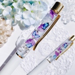 モルフォ蝶と紫陽花のハーバリウムボールペン spring  フラワーギフト 母の日