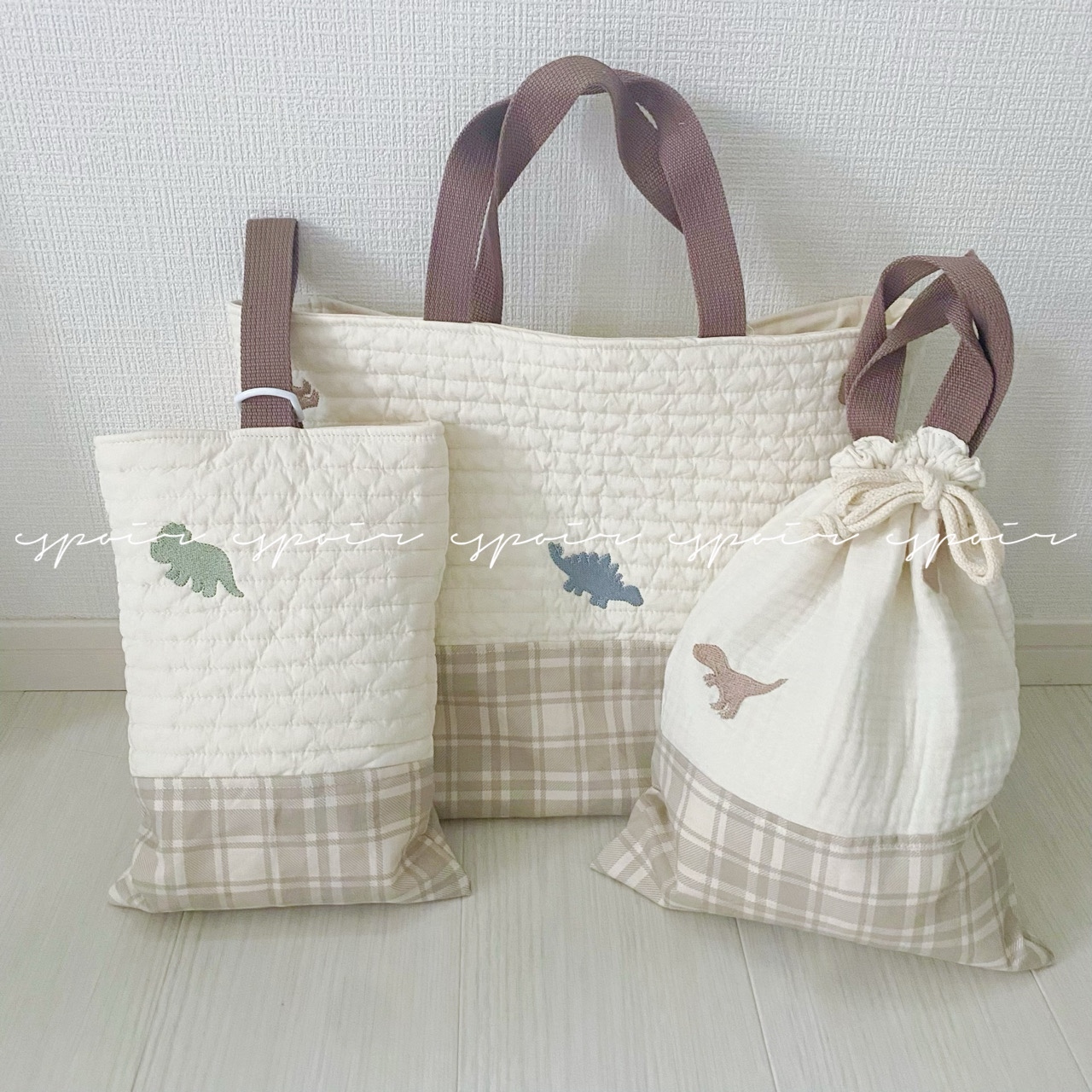 送料無料】入園入学3点セット(星＆月柄)ベージュ - ESPOIRWITHBABY'S