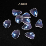 A4081  45個  アクリルチャーム オーロラパーツ 花びら 1穴 13×17mm  3X（15ヶ）