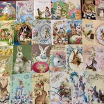 (再販×5)イースターバニーのペーパーセット＊コラージュ素材＊コラージュペーパー＊ジャンクジャーナル