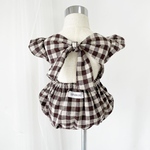 back bow romper_Gingham check2｜ベビー.キッズ.ロンパース.ブルマ.ワンピース