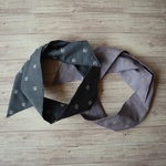 kye様専用ページ　ワイヤー入りヘアバンド（アナベルの刺しゅう）グレーとあずきミルク