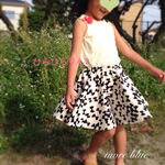 ひらりん♪両側ポケット付き！サーキュラースカート❤︎モノクロちょうちょ❤︎110〜130