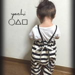 再販×４☆⭐️️Black & White横のしましま☆楽ちん長ーく着れるつなぎ 70