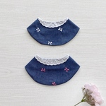 犬猫用 保冷剤ポケット付きクールスタイ(デニムリボン)