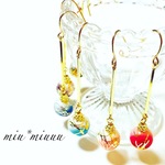 【再販×16】*ヨーヨーピアス*(フープイヤリング/樹脂フックピアス変更可能)