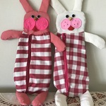 動物さんのペンケース、またはおもしろたて長ポーチとして♪（ウサギのふたごちゃん）