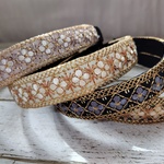 インド刺繍リボン　カチューシャ　ホワイト