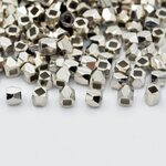 ビーズクラブ ロンデル メタルビーズ 四角 多面 小 銀 50個 3mm ブレスレット ネックレス 金具 金属ビーズ パーツ [4582434304467]