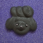 黒わんこメレンゲブローチ