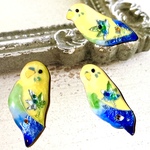 専用ページ⭐︎ 七宝焼　見返り美♡インコ　セキセイさん⭐︎ブローチ　