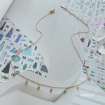 18K Gold Colorful Jewelry Necklace 