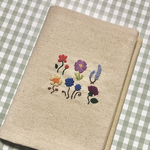 花刺繍 B6単行本 ブックカバー 手帳カバー 左綴じ