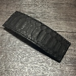 本革ヘアバレッタ　パイソン革　蛇腹　牛革