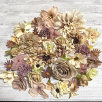 造花　アーティフィシャルフラワー　セット　花材　フラワーパーツ　ハンドメイド　まとめ売り　シルクフラワー　アートフラワー　キャメル　ベージュ　茶色　バラ　0404-03