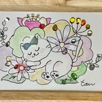 【ぐーすかぴー】babyシーグラスアート　原画　
