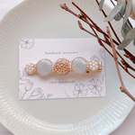 【再販在庫処分SALE】*パールとビーズのヘアクリップ*グレー*