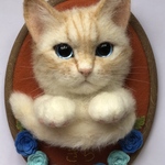 ①tamamiruku様専用(きらちゃん)  羊毛フェルトねこ肖像