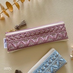 再販✨インド刺繍リボンの大人ペンケース pinkpurple♡