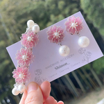 キラキラ 桜 ピンク🌸バレッタ&ピアス イヤリング 2セット
