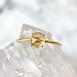 【再販6】14kgf✳︎レモンクォーツのローズカットラウンドリング