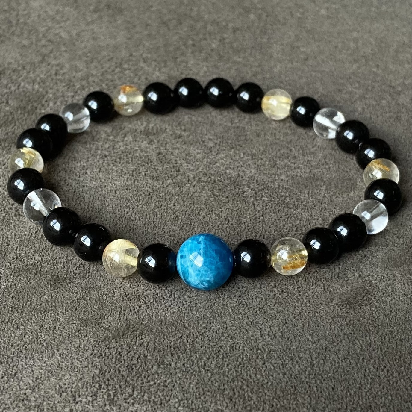 災いを寄せ付けず幸運を呼び込む/ルチル・アパタイト/パワーストーンブレスレット 災いを寄せ付けず幸運を呼び込む パワーストーンブレスレット