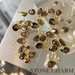 ☆再入荷【1pc】8mm宝石質スモーキークォーツAAA-ドロップチャーム
