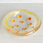 変形ドットの豆皿(イエローオレンジ)
