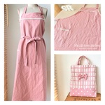 sui・・さまオーダー品　☆わたしいろえぷろん☆　綿麻キャンバスのオリジナルエプロン　＆エプロン袋