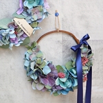 雨上がりの紫陽花のハーフリース ★antique blue