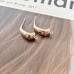 ストーン カーブ ピアス 【4個入】 ゴールド  ピアス おしゃれ かわいい パーツ ハンドメイド アクセサリー 材料 手芸 手芸用品 メタル カン付き 大人可愛い 金具 p2200-1