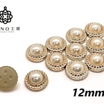 【cb-23】 12ミリ パールカボション  台付★20個入★　枠付き　パール カボション ピアス カボション イヤリング