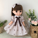 ソランちゃんメルちゃんくすみサクランボ柄ワンピース