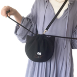 《再販×17》丸い形が崩れにくい！黒ねこ巾着ショルダーバッグ［受注製作商品］