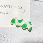 ナミナミヘアクリップ（green Flower）